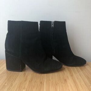 Black Suede Heeled Sam Edleman Ankle Boots